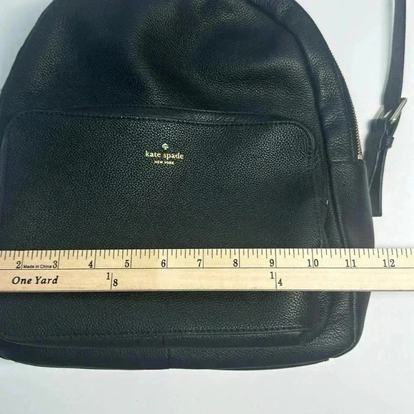Kate Spade Small Black Pebbled Leather Backpack Gold Hardware - Picture 11 of 15
